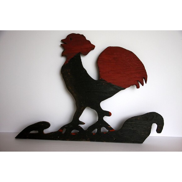 Folk art rooster, wood, hand painted, double sided, country decorating - Picture 4 of 9